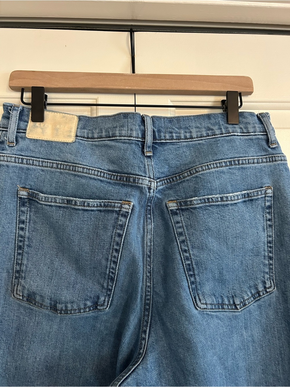 Everlane The Way High Jean Straight Leg Raw Hem Medium Blue Wash, Size 31 - Picture 7 of 10